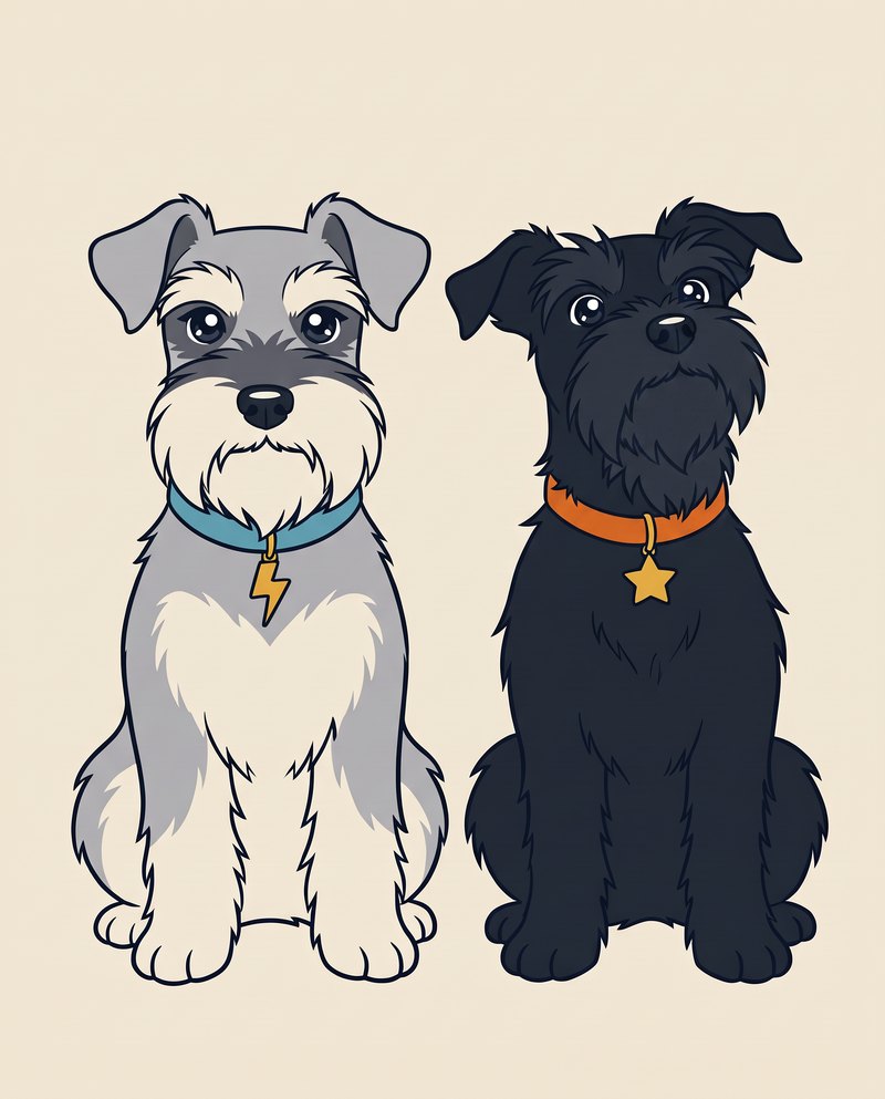 Bowie and Ozzy, the schnauzers