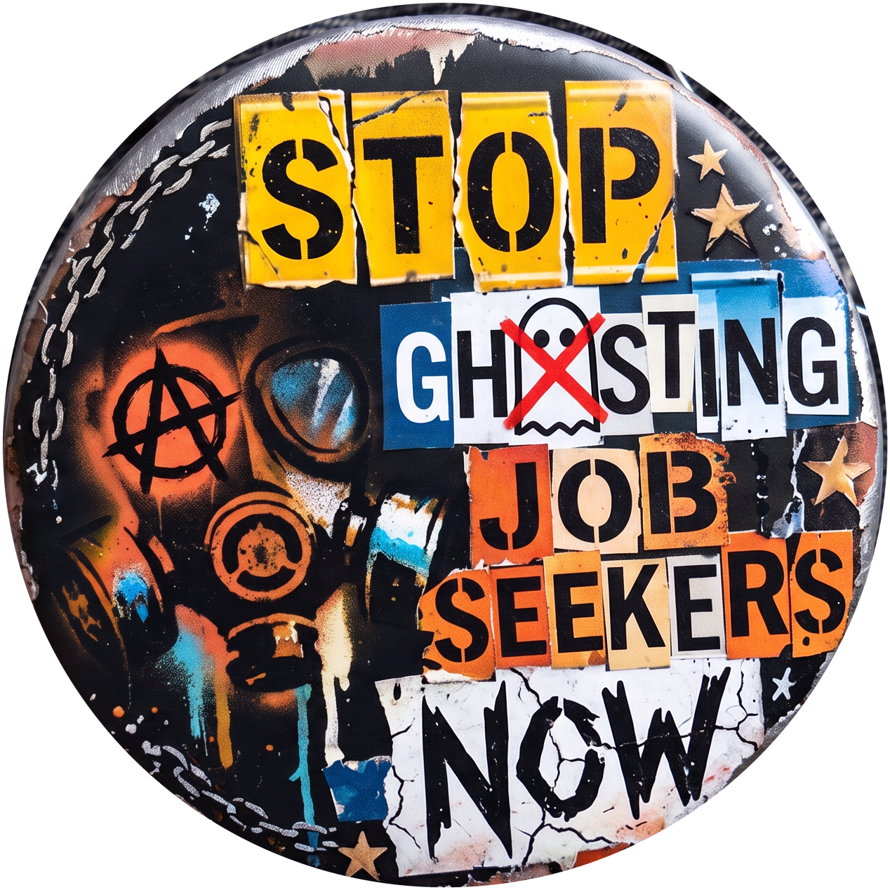Stop Ghosting Job Seekers Now - punk pin badge